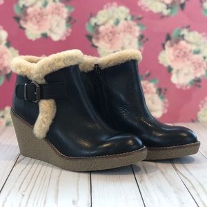 Sam Edelman Jayla Leather Zip Fur Trim Booties